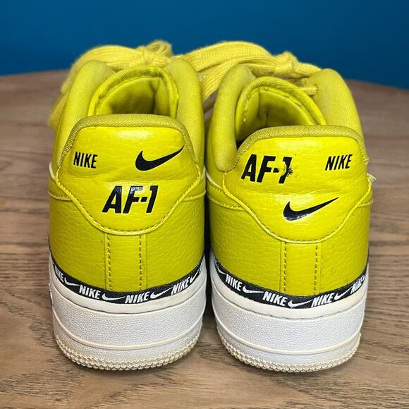 Nike Air Force 1 AF1 Low Women's 8.5 Platform Sneakers Overbranding Citron - Picture 3 of 13